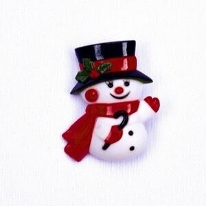 Hallmark PIN Christmas Vintage SNOWMAN in TOP HAT  Small Brooch